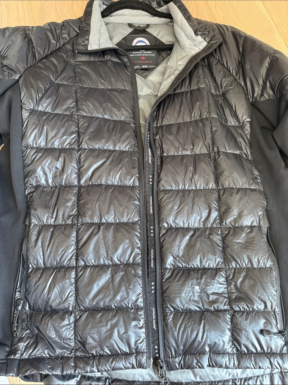 Canada Goose Gray and Black Quilted Jacket with Logo Patch - Picture 7 of 9